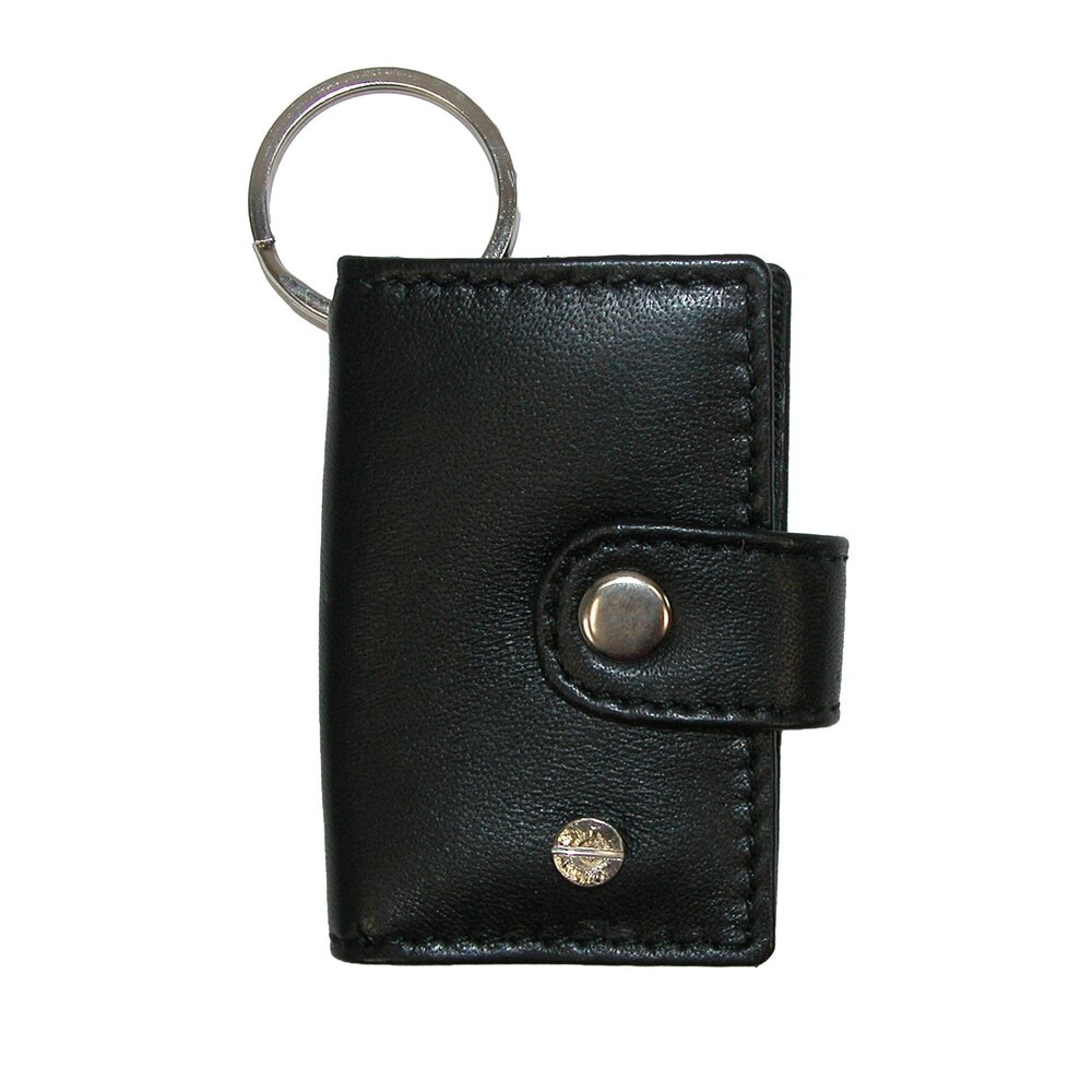 6343 Leather Scan Card Key Chain Wallet Pack of 3, Black with Black